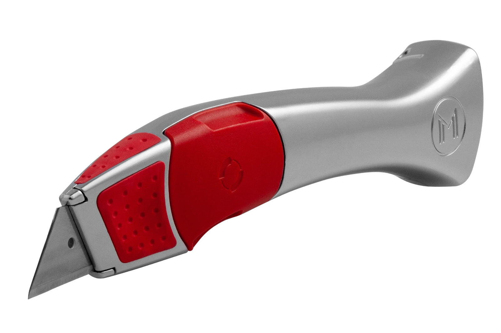 Produktfoto des Mozart EVO: Cuttermesser mit Metallgehäuse und 90°-Drehverschluss.