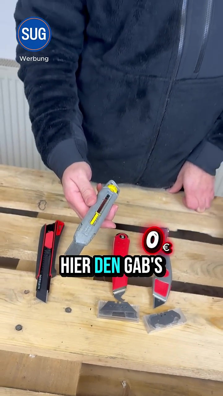 Das kostenlos gefundene graue Abbrechmesser.